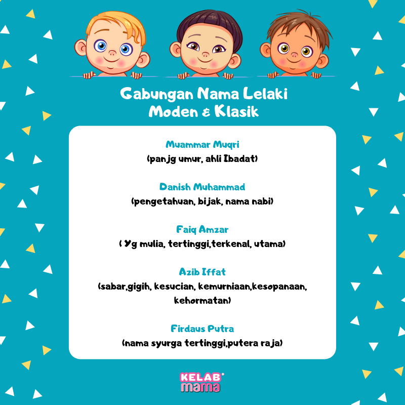 gabungan nama bayi lelaki moden & klasik 2