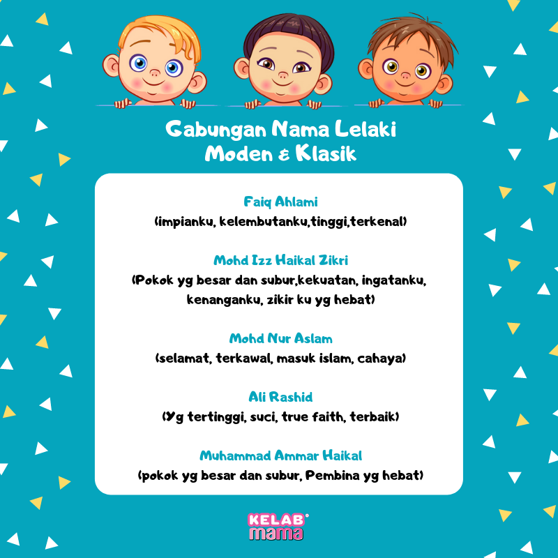 gabungan nama bayi lelaki moden & klasik 3