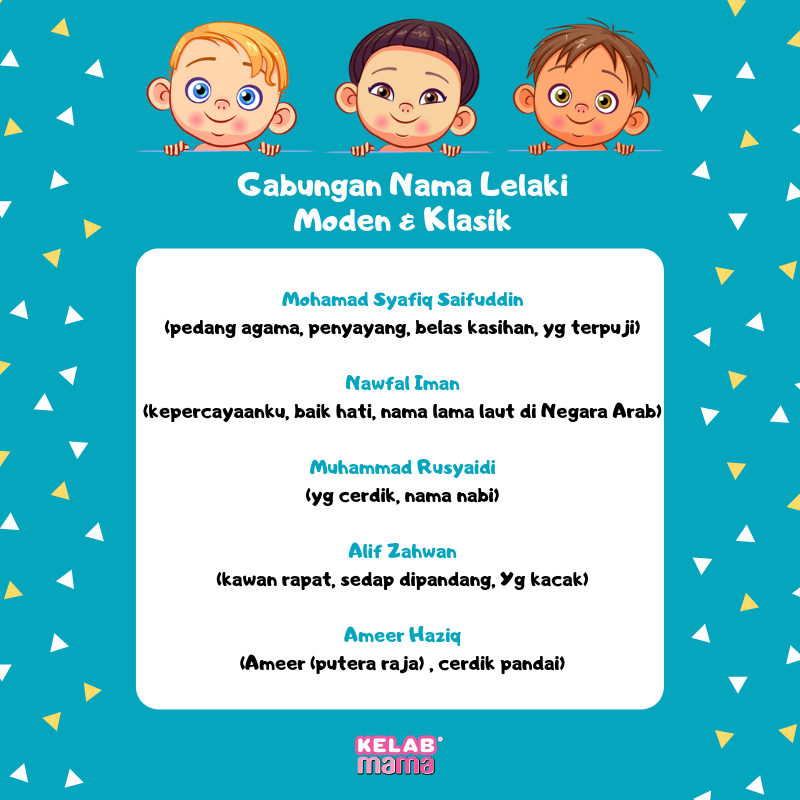 gabungan nama bayi lelaki moden & klasik 4