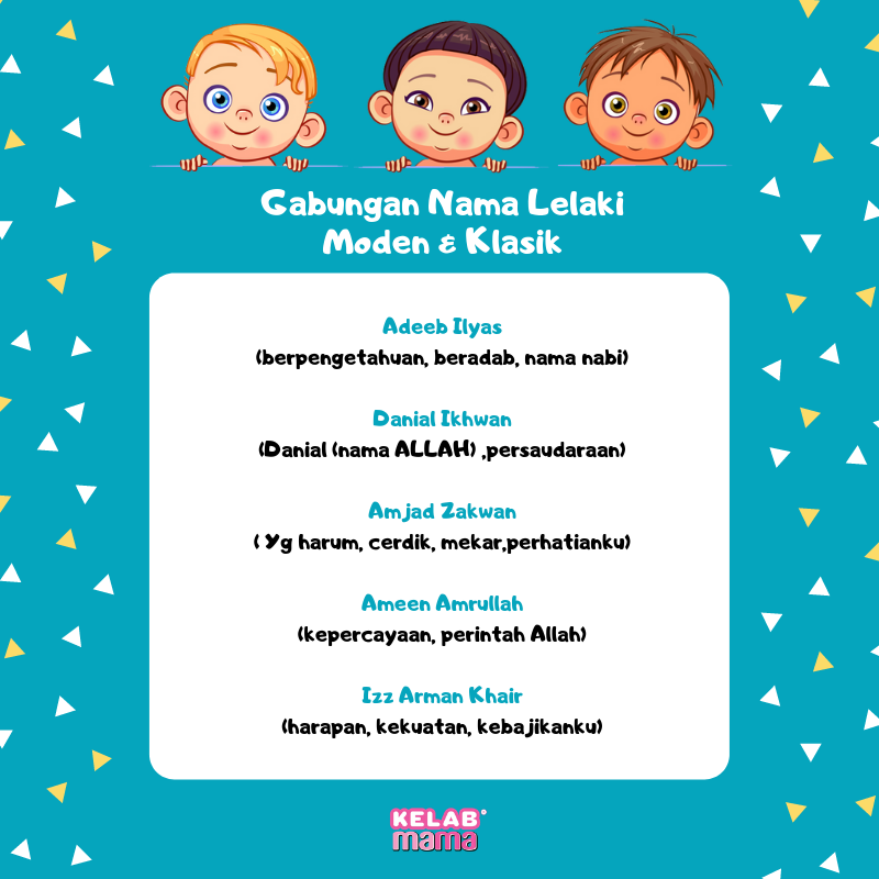 gabungan nama bayi lelaki moden & klasik 5