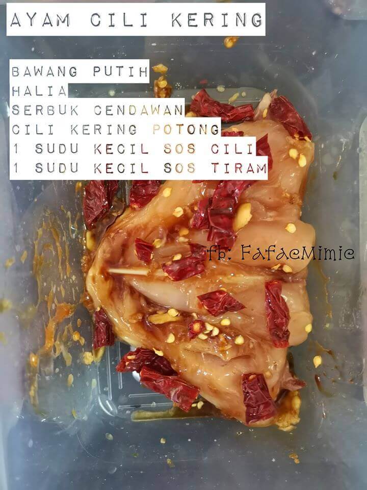 Ayam cili kering yang sedap dan pedas