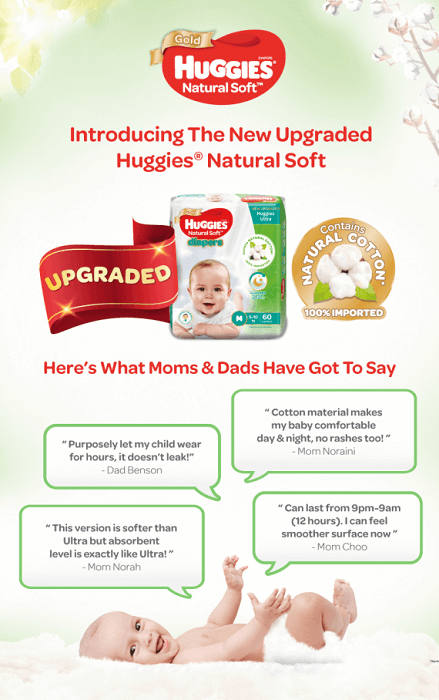 lampin bayi huggies natural baru 