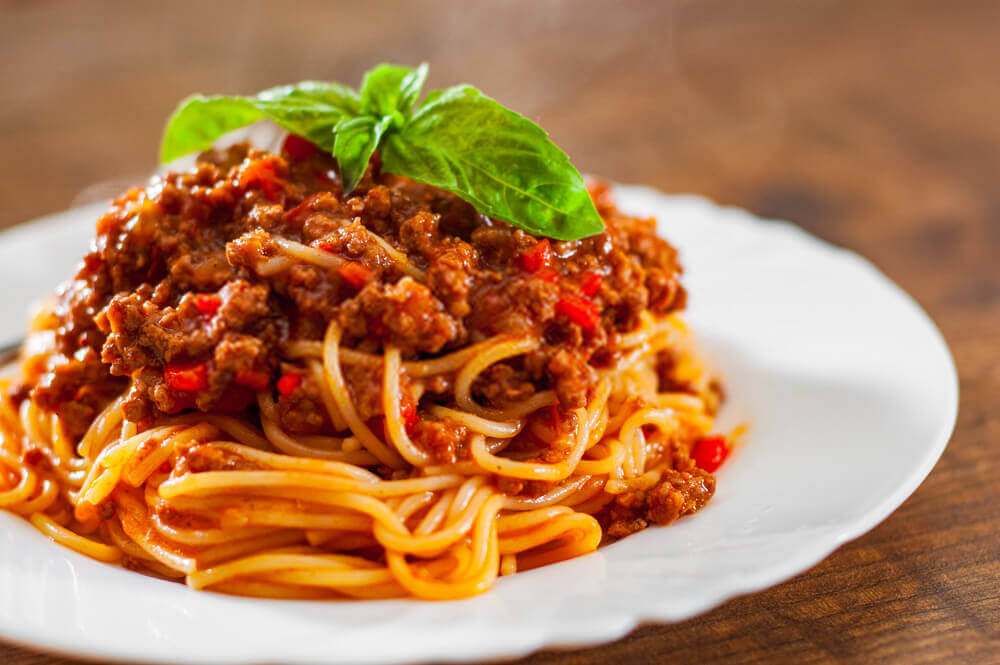 Bolognese pasta sebagai bekal 