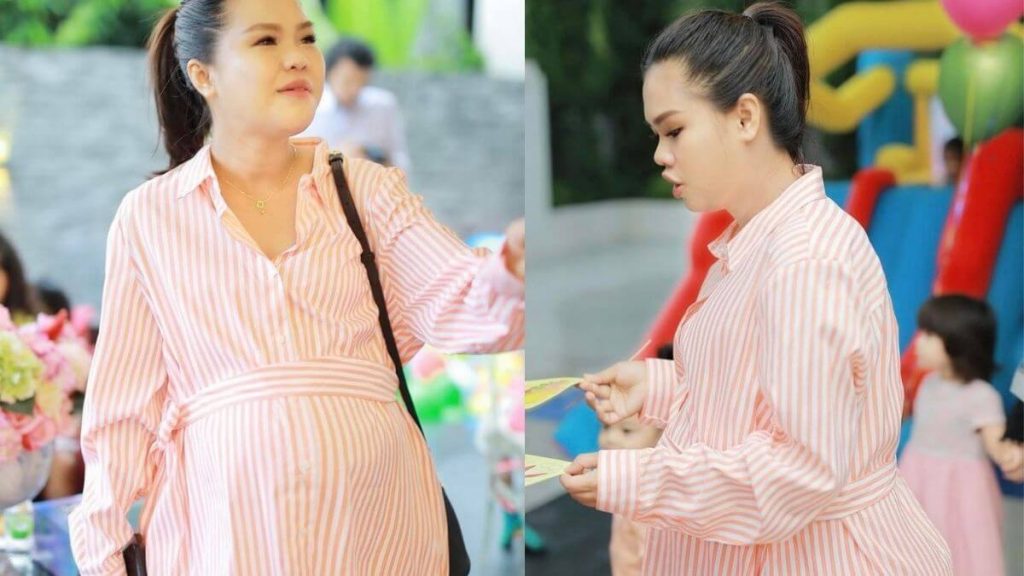 Fesyen ibu mengandung - pilihan corak stripes nampak lebih slim