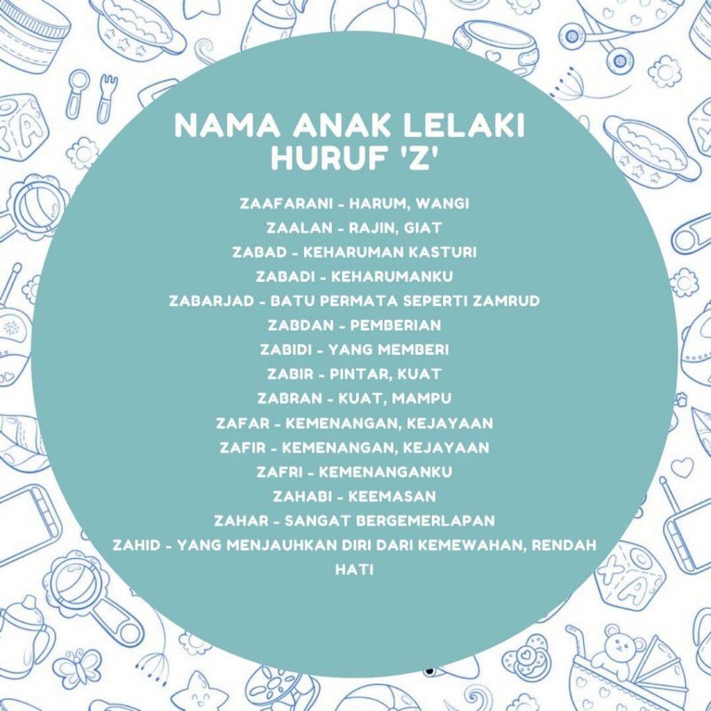 nama anak lelaki huruf Z