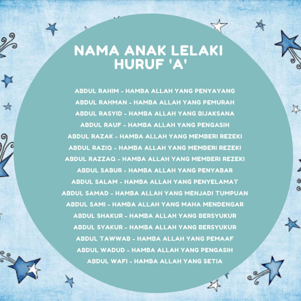 nama anak lelaki huruf A