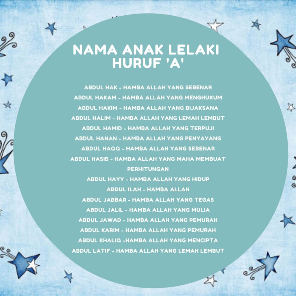 nama anak lelaki huruf A