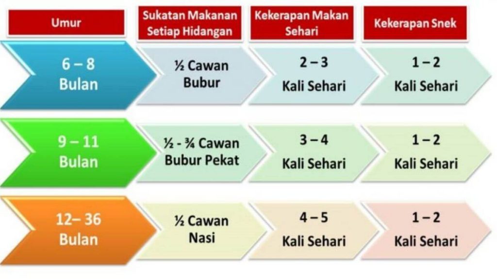 Jadual makan bayi 6 bulan