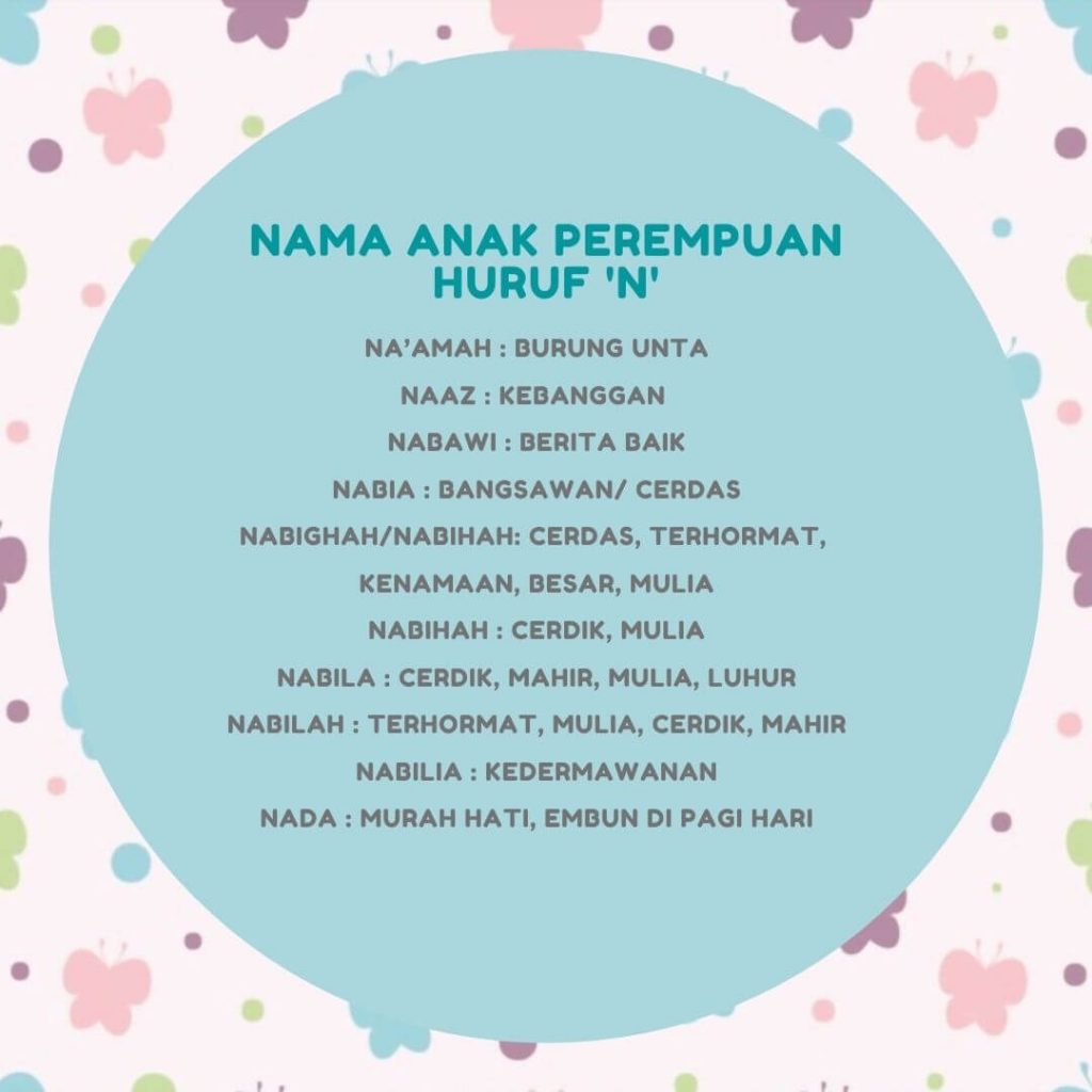 nama anak perempuan huruf n