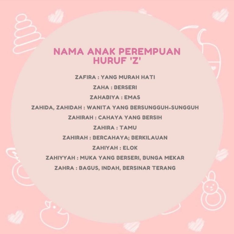 Nama Anak Perempuan Huruf Z Maksud Yang Baik Dalam Islam
