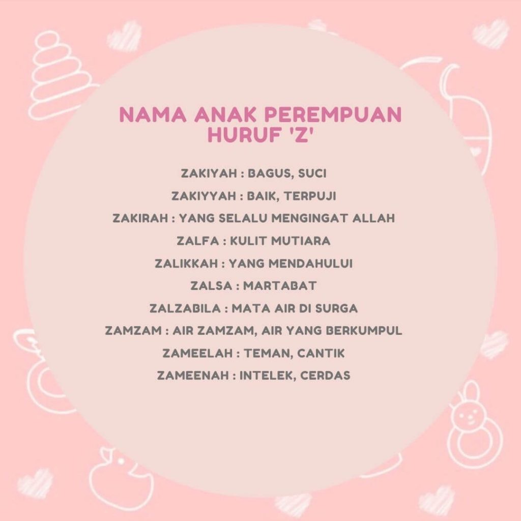 nama anak perempuan huruf Z