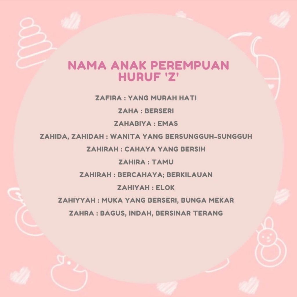 nama anak perempuan huruf Z