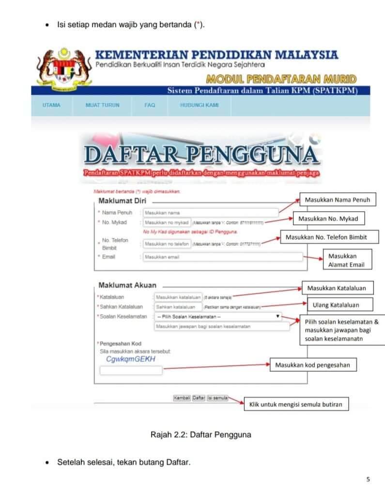 pendaftaran tahun 1 online