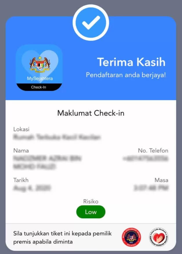 Cara buat mysejahtera untuk majlis