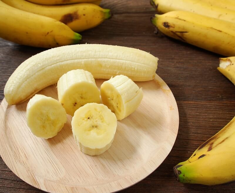 pisang, sayur dan buah sebagai snek
