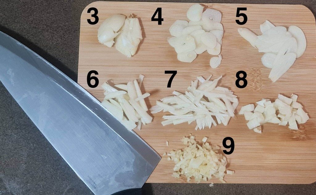 cara potong bawang putih