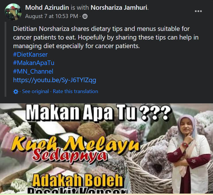 perkongsian di FB group kanser survivor Malaysia