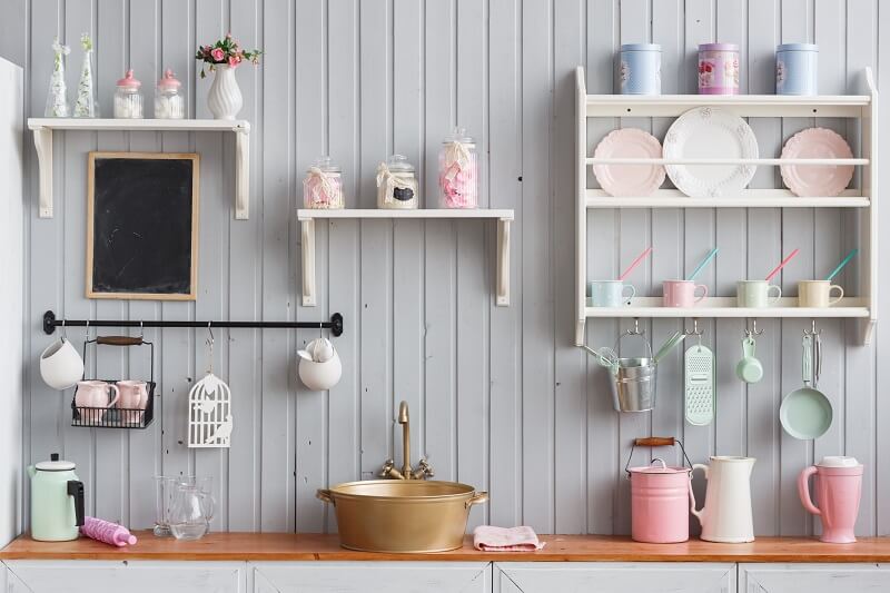 open shelves untuk deco dapur kecil