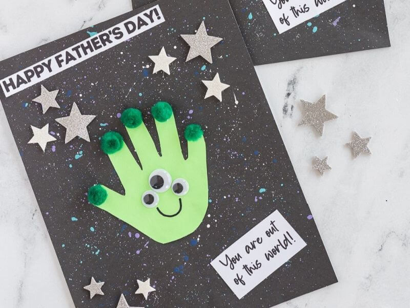kad ucapan hari bapa - handprint alien hand 