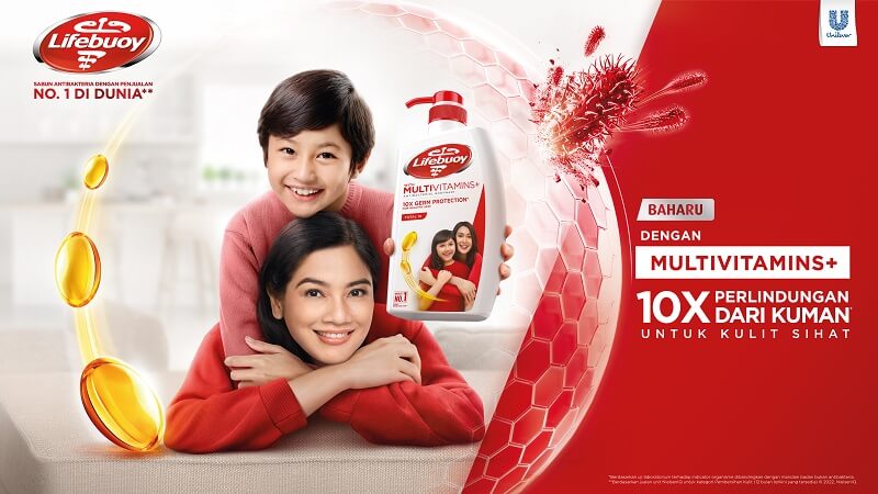 multivitamin dalam Sabun Mandian Lifebuoy Dengan Multivitamins + Antibacterial