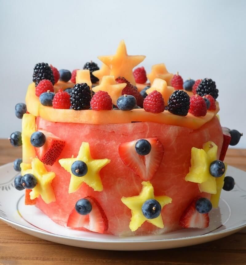 sambut birthday - kek buah-buahan