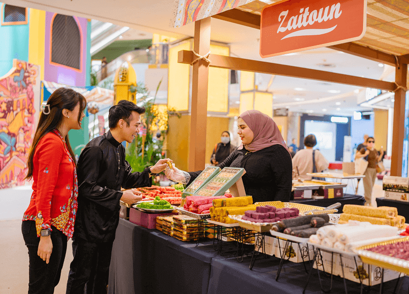 gerai Zaitoun semasa kempen gaya riang raya di Sunway Pyramid Malaysia