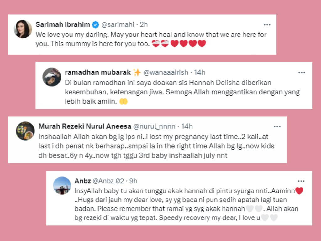 keguguran  - komen twitter hannah delisha alami keguguran