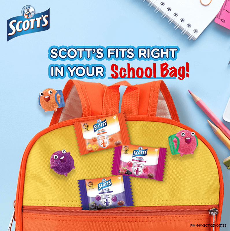 scott's pastil dengan vitamin C in school bag (1)