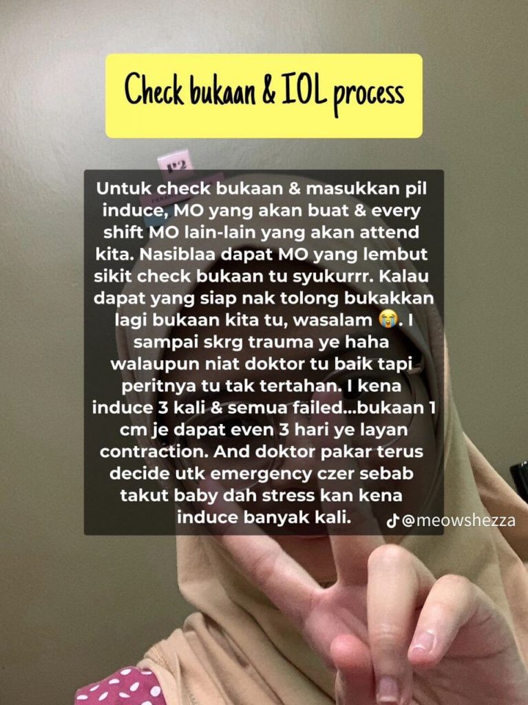 pengalaman check bukaan dan iol