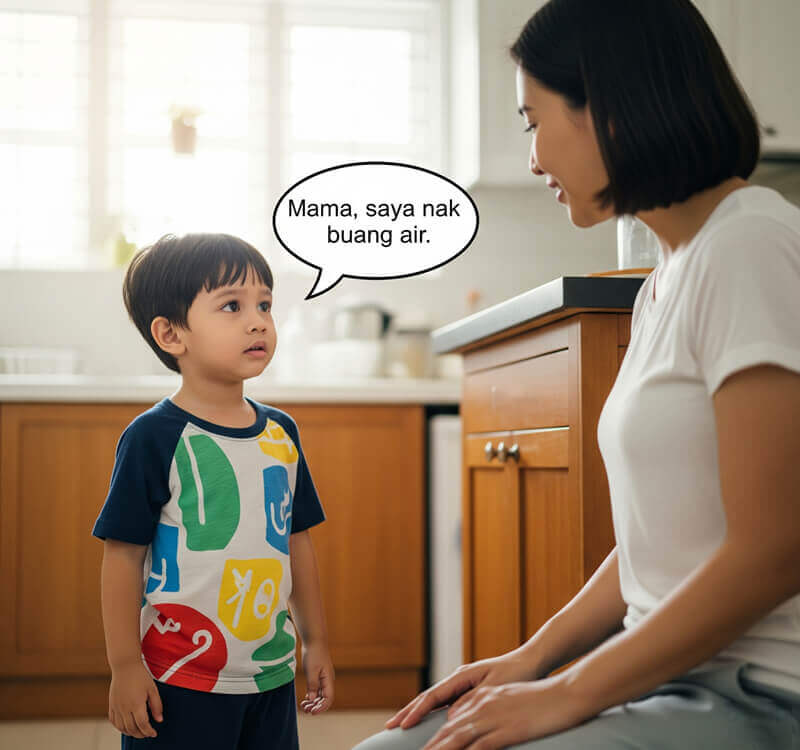 ajar anak guna tandas
