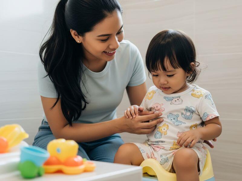 ajar anak guna tandas