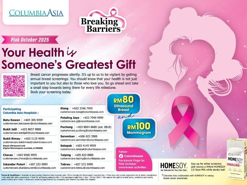 ujian saringan kanser payudara columbia hospital