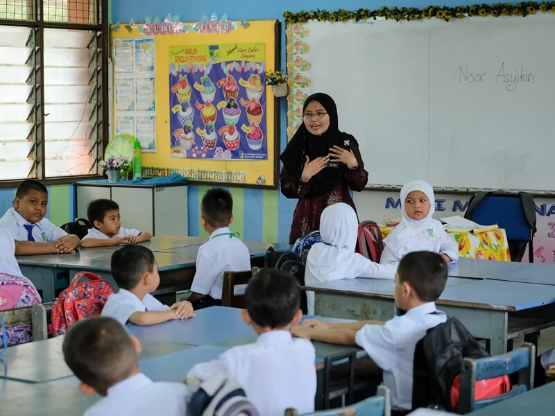 co-teaching - guru sedang mengajar di dalam kelas
