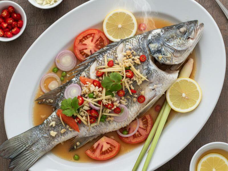 siakap stim lemon - resipi ikan stim lemon